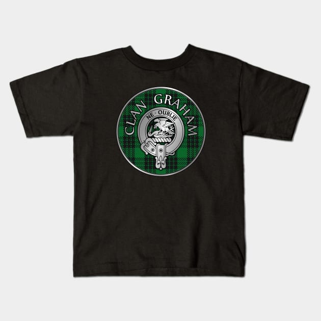 Clan Graham Crest & Tartan Kids T-Shirt by Taylor'd Designs